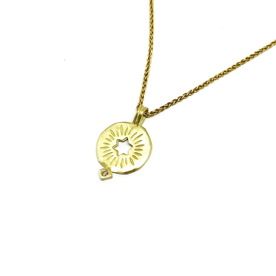 Gold Rising Star Of David Necklace