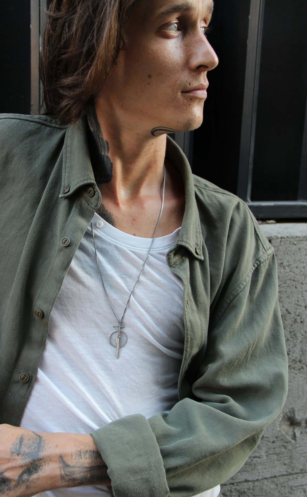 sharpen mind silver necklace
